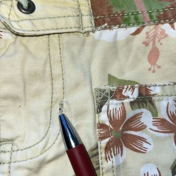 Old Navy Womens Floral Skort Size 0 Tropical Hawaiian Pattern Beige Cotton Summe - Picture 9 of 9